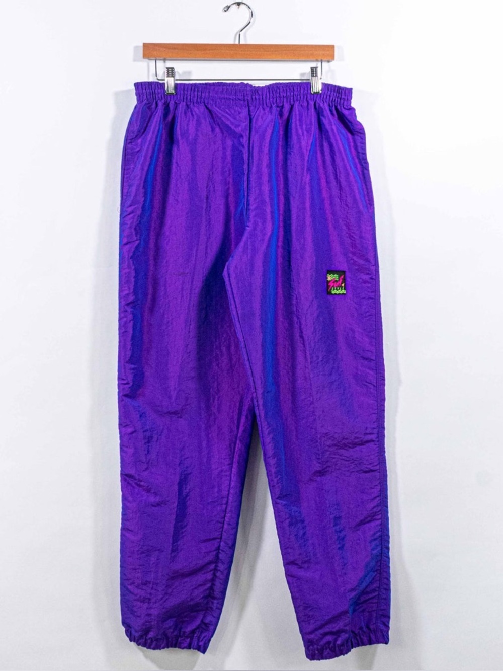Surf Style adult wind pant jogger nylon size large purple 90s